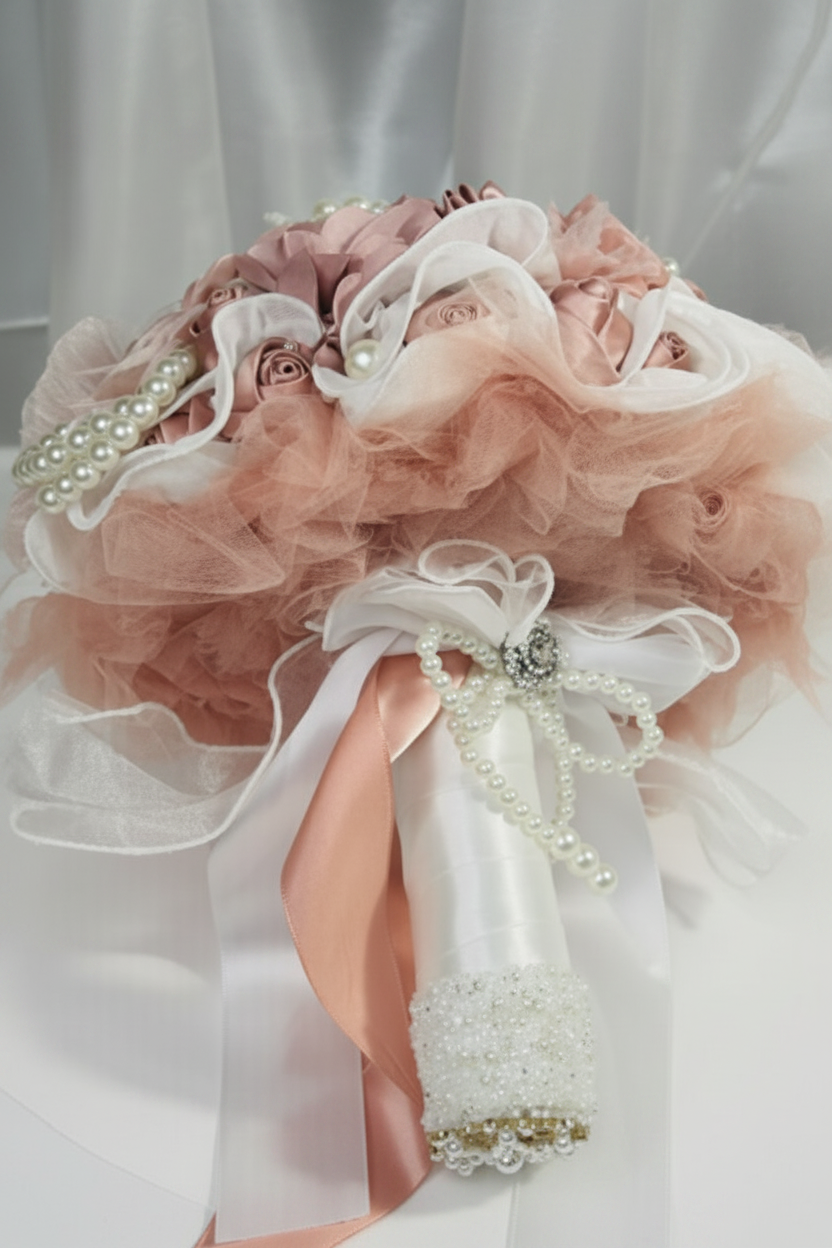 Blush Chiffon Bouquet Enhanced