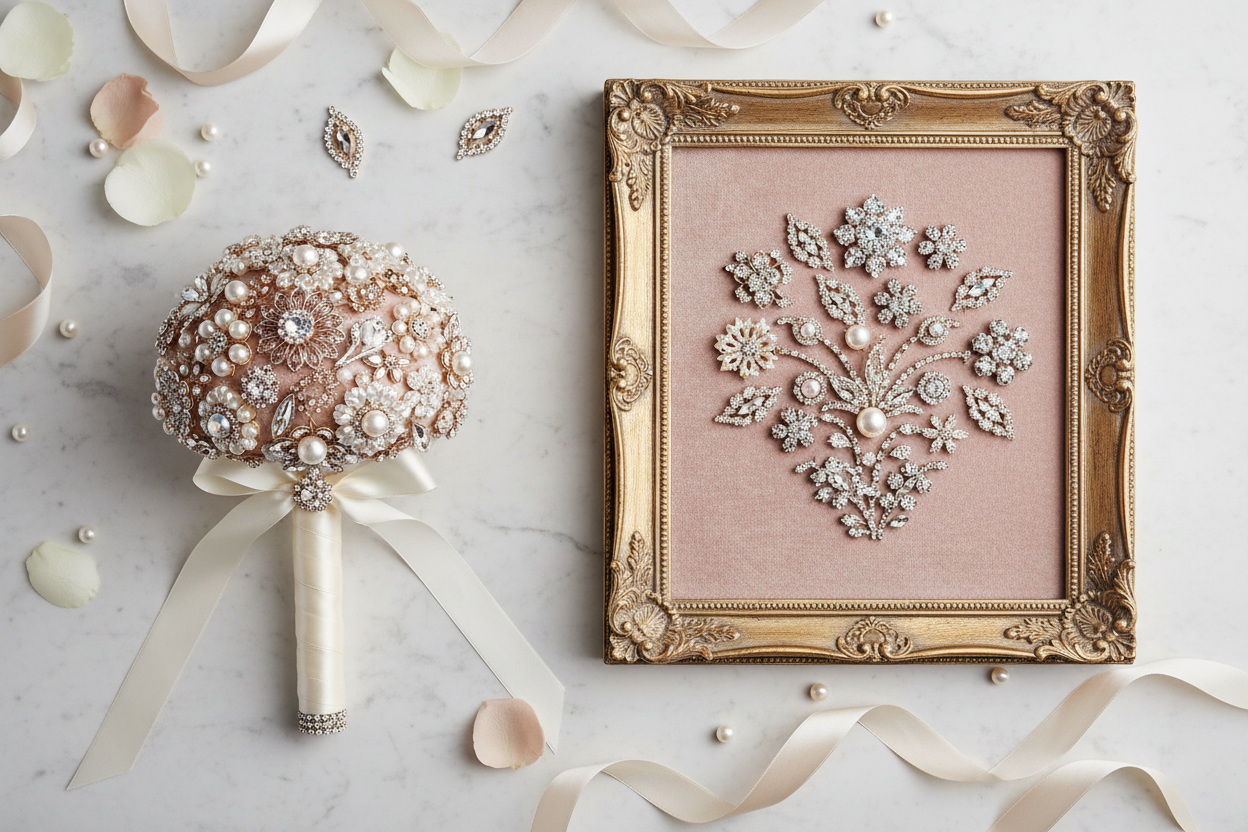Bouquet Art Before After Flat Lay