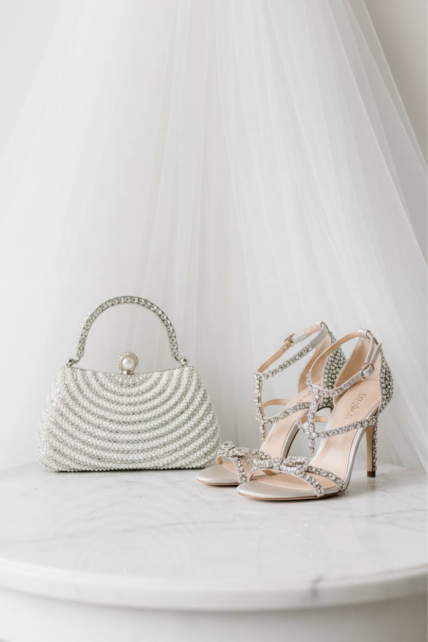 Bridal Lifestyle - Upright Bag with Crystal Heels