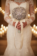 Bride's Hands Holding Bouquet