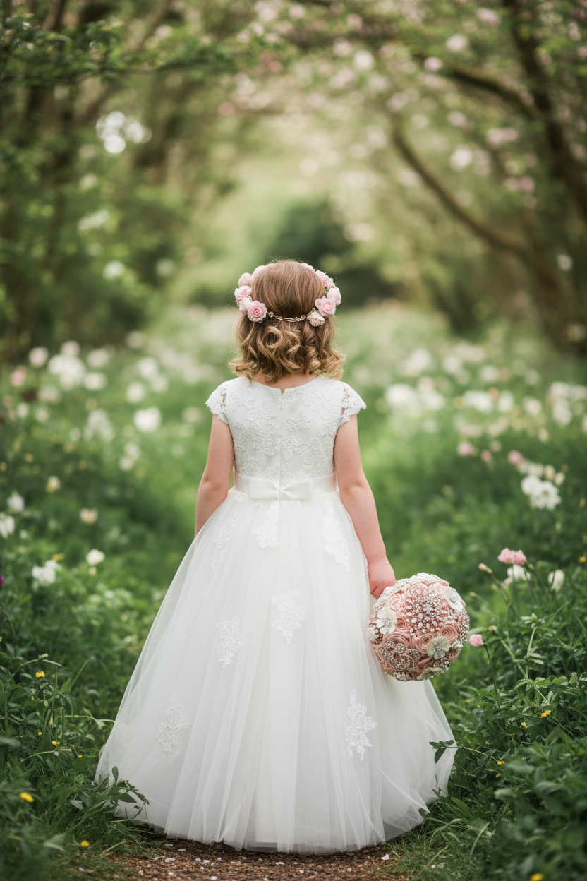 Child Bridesmaid with Bouquet