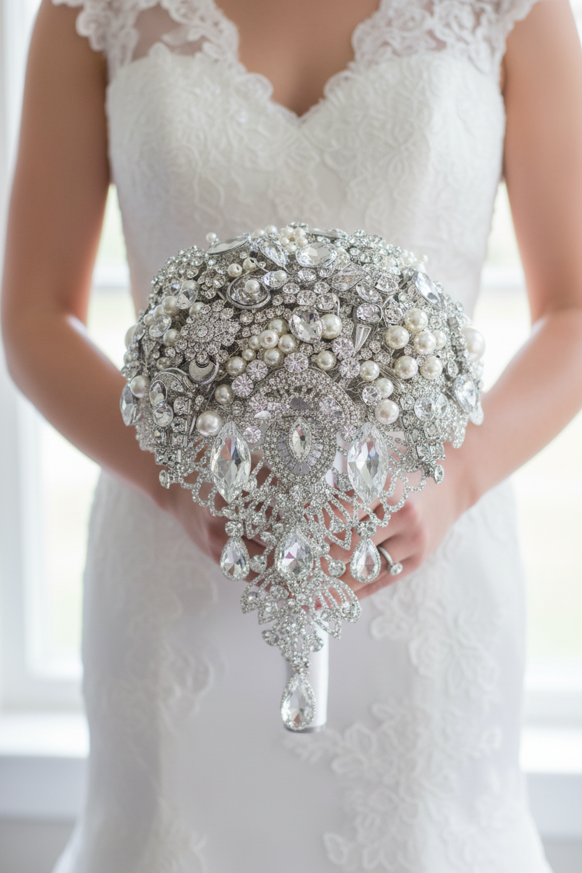 Crystal Bouquet with Droplets