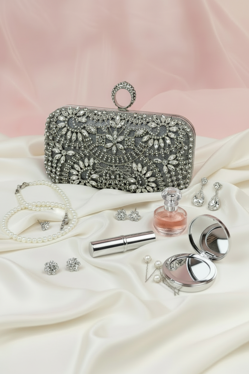 Diamante Clutch Bag Lifestyle Clean