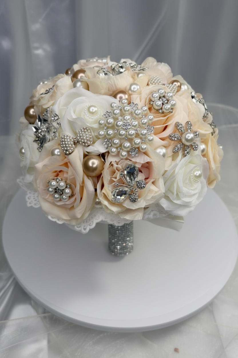 Enhanced Bridal Bouquet on Stand