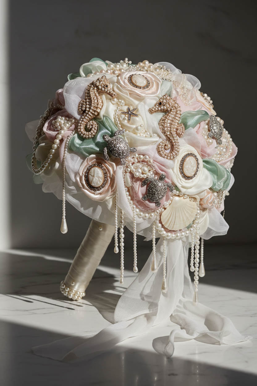 Pearl & Seahorse Ocean Bouquet