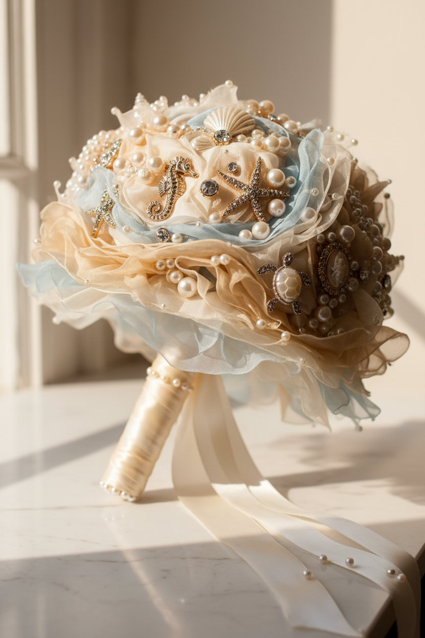 Sandy Coastal Pearl Bouquet